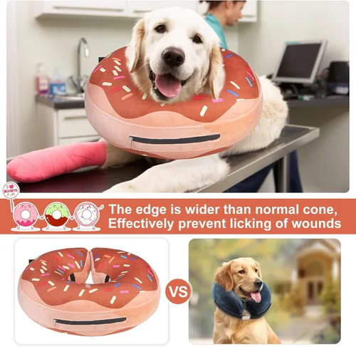 Miniatura 5 de BEAUTYZOO Alternativa al cono para perro después de la cirugía para perros grandes, medianos y pequeños, collar de cono inflable suave para perros