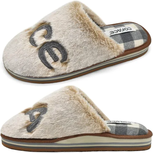 Miniatura 6 de COFACE Pantuflas de espuma viscoelástica para mujer, cómodas y cálidas, con forro de cojín acogedor