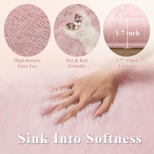Miniatura 2 de Alfombra mullida de 5 x 8 pies, apta para mascotas, de fácil cuidado, ultra suave, con respaldo antideslizante, moderna alfombra de felpa mullida