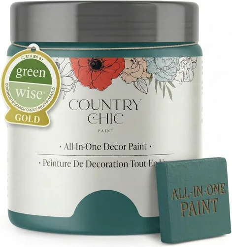 Country Chic - Pintura a la tiza todo en uno para muebles y armarios, ecológica, acabado mate, con primer y sellador, para madera y metal, Aurora