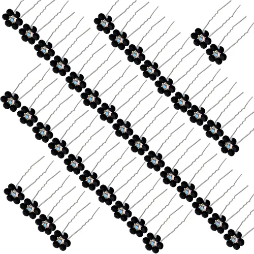 Miniatura 3 de 40 horquillas para el pelo con diamantes de imitación, 40 piezas en forma de U para fiestas, bodas, accesorios para el cabello para mujeres y niñas