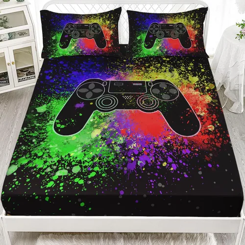 Miniatura 40 de HOSIMA Juego de ropa de cama, sábanas de microfibra de bolsillo profundo tamaño Queen de 61"×81" con 2 fundas de almohada, ropa de cama