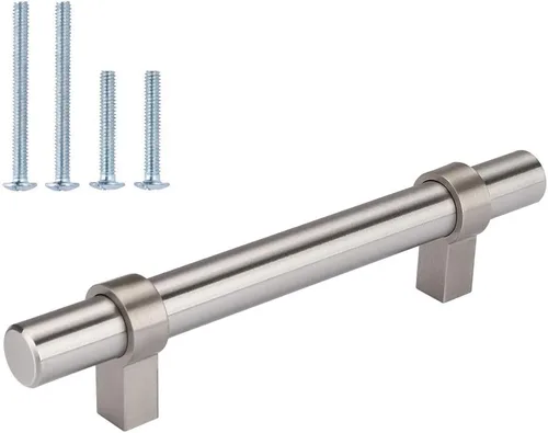 Miniatura 9 de Homdiy - Manijas de níquel cepillado HDT16SN para alacena de cocina, manijas y pomos para cajón, manijas cuadradas para alacena y cajones
