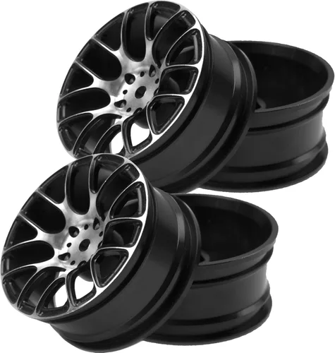 4 llantas de aluminio Vgoohobby de 0.472 pulgadas de ancho de buje hexagonal de 0.472 pulgadas (1.024 in), compatibles con 1/10 Tamiya TT-01 Kyosho