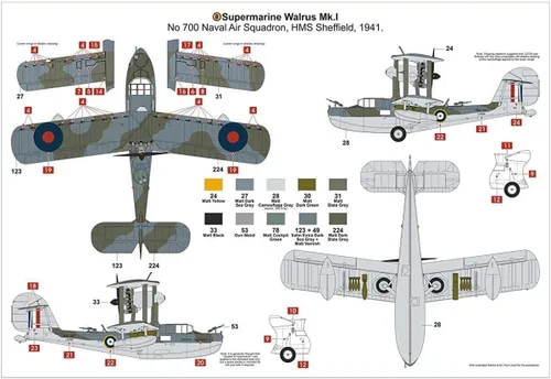 Miniatura 11 de Airfix Kit de avión modelo de regalo - A09183 Supermarine Walrus Mk.I, kits de modelo de avión de plástico para adultos y niños de 14 años, nivel