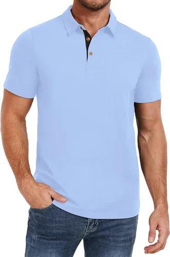 Miniatura 20 de PEGENO Camisetas Polo para Hombre de Manga Corta Camisetas de Golf de Algodón Casual Camisetas Polo de Rendimiento para Hombre