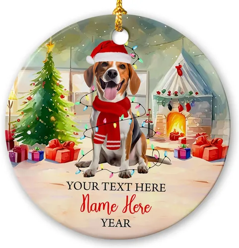 Miniatura 26 de Adorno de cerámica de Alaska Malamute de Feliz Navidad, decoración personalizada de Papá Noel, perro de Alaska Malamute nombre de perro, decoración
