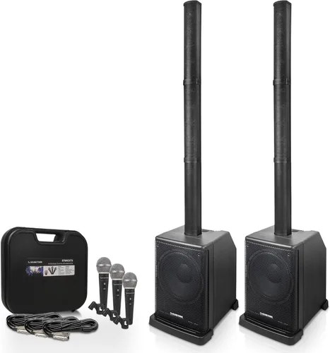 Miniatura 11 de Sound Town Sistema portátil PA/DJ de columna de matriz de línea con subwoofer alimentado de 12 pulgadas, TWS Bluetooth, DSP, bolsa de transporte