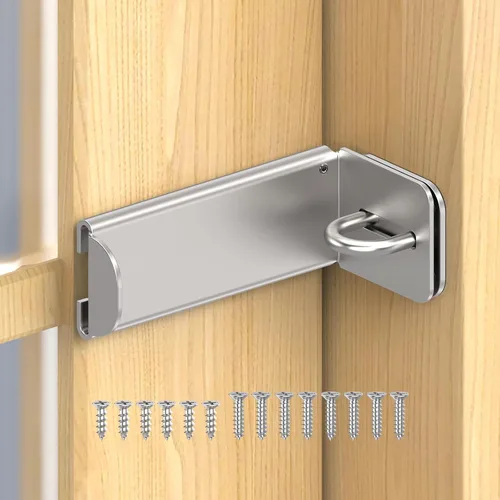 Miniatura 11 de Cerraduras de puerta de ángulo recto de 90 grados, pestillo deslizante grueso de 3.3 pulgadas para apertura interior, armario, cobertizo/puerta