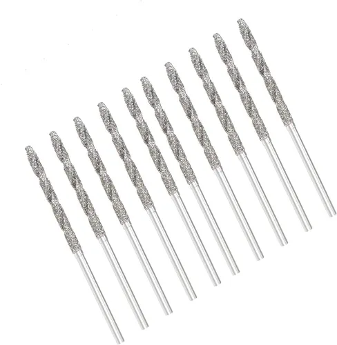 Miniatura 4 de Auniwaig Brocas de torsión de diamante de 0,03 pulgadas, acero de alta velocidad HSS de 0.031 in, para piedra de conchas de mar de vidrio, 10 Uds