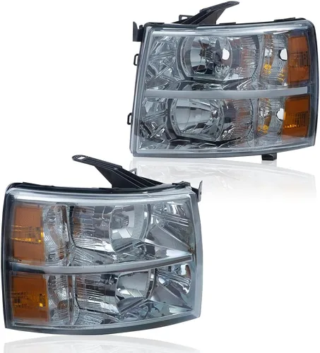 Miniatura 11 de ALLGOOD Conjunto de faros delanteros compatibles con Chevy Silverado 1500 2500 3500 2007-2014 izquierda y derecha carcasa negra esquina ámbar