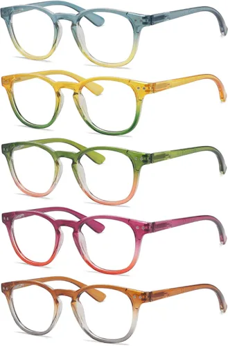 Eyekepper Paquete de 5 lentes de lectura para mujer (uno para cada color, +0.00)
