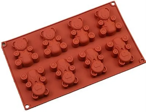 FantasyDay Molde de silicona prémium para hornear galletas de oso amoroso para tu pastel de cumpleaños, jabón, pan, chocolate, magdalenas, brownie,