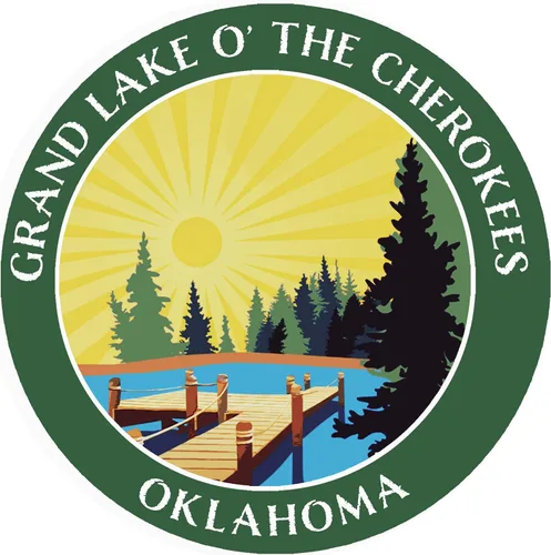 Miniatura 6 de Lake Dock - Grand Lake O' The Cherokees - Oklahoma - Adhesivo adhesivo para ventana de coche y camión de 3.5 pulgadas Rojo