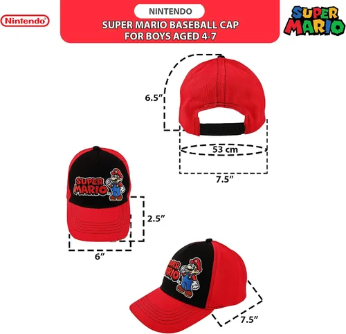 Miniatura 7 de Nintendo Boys' Baseball Cap, Super Mario Adjustable Kids Hat for Ages 4-7