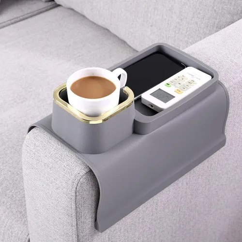 Miniatura 8 de HMASYO Bandeja Portavaso para Sofá - Bandeja de Silicona para Brazo de Sofá, Organizador de Bebidas y Bandeja para Control Remoto, Snacks, Celular