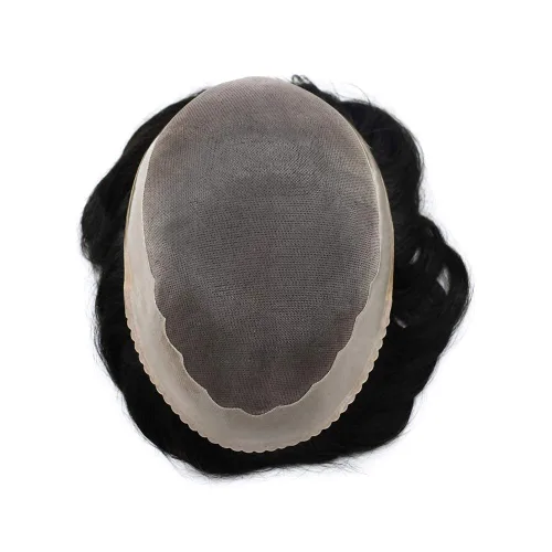 Miniatura 6 de Toupee - Sistema de reemplazo de cabello humano Remy europeo para hombre, tupé duradero fino mono con revestimiento de poliéster