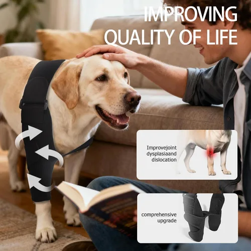Miniatura 4 de Codera ajustable para perro con soporte de hombro, soporte de pierna delantera de perro para ligamentos desgarrados, artritis, rehabilitación Pierna