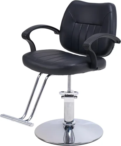 Silla de Barbería Silla de Salón para Estilista de Cabello con Bomba Hidráulica de Alta Resistencia, Silla de Champú con Ajuste de Altura y Rotación