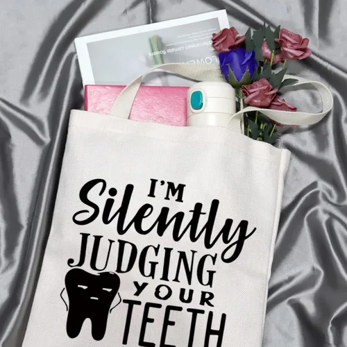 Miniatura 5 de Regalo para dentistas, regalo para higienista dental, regalo para asistente dental, estoy juzgando silenciosamente tus dientes con cremallera