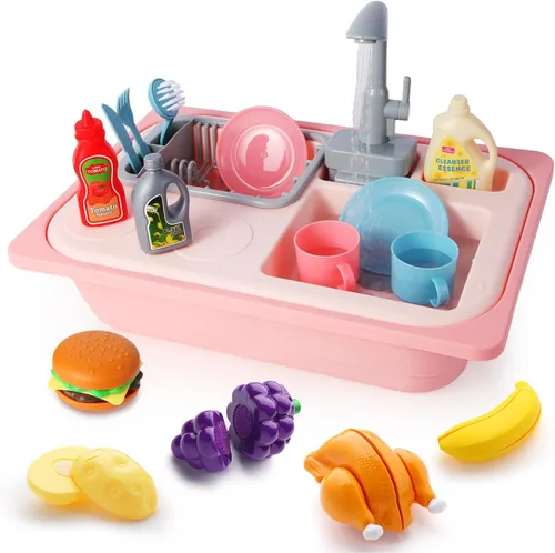 Asweets Juguetes para fregadero de cocina que cambian de color, juguetes para fregadero para niños pequeños con agua corriente, juguetes de juego de