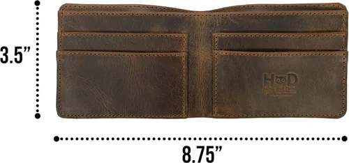 Miniatura 6 de Hide & Drink, Billetera plegable hecha a mano de cuero de grano completo, delgada, compacta, delgada para bolsillo o bolsa, almacena dinero