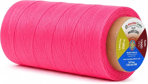 Miniatura 71 de Mandala Crafts Hilo encerado plano de 24 colores surtidos para costura de cuero, 55 x 24 yardas, hilo de poliéster 150D 0.031 in para cueros