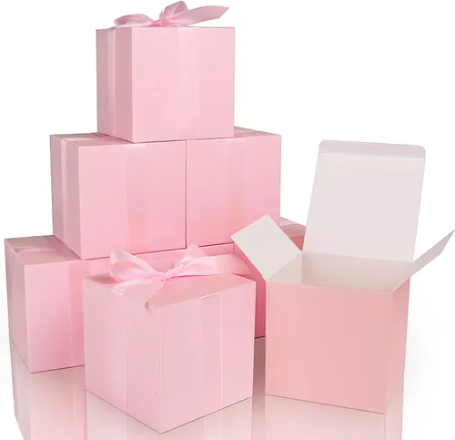 Miniatura 15 de COTOPHER 100 cajas de regalo pequeñas, cajas de regalo de 2 x 2 x 2 pulgadas, cajas de regalo de papel con cintas, caja de dulces para recuerdos