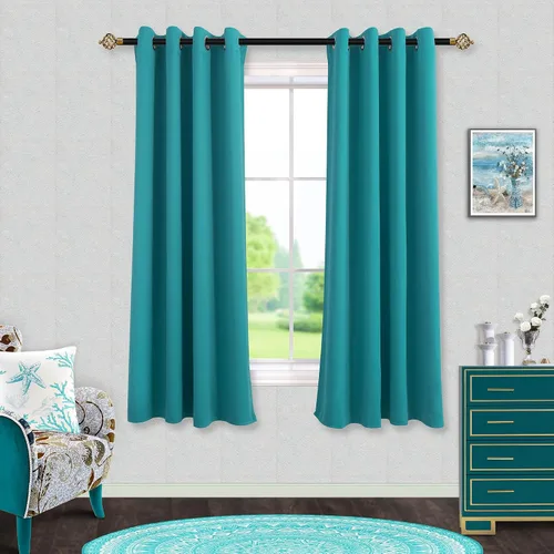 Miniatura 151 de Mrs.Naturall Cortinas Azul Real para Dormitorio, Cortinas Opacas Cortas Medianas Azul Cobalto para Cocina Decoración de Habitación de Adolescentes