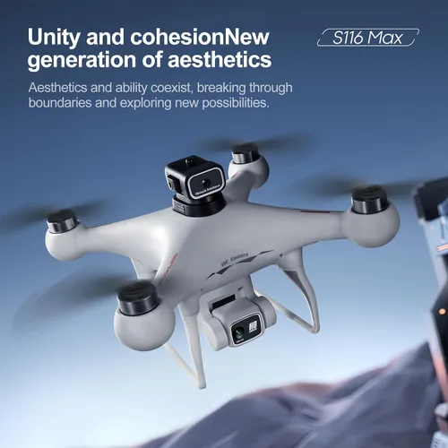Miniatura 4 de Dron motor sin escobillas con control remoto de pantalla de pantalla, cuadricóptero FPV de doble cámara 1080P para vuelo exterior, flujo óptico