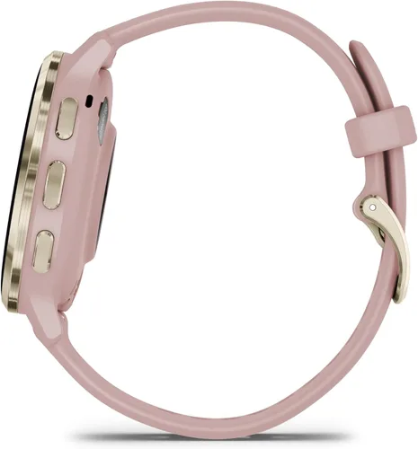 Miniatura 6 de Garmin Venu 3S Advanced Fitness and Health Tracker - Reloj inteligente con bisel de acero inoxidable dorado suave con caja de rosa polvo y banda