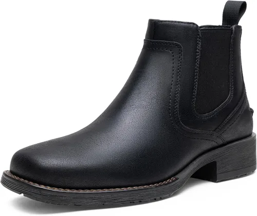 Miniatura 8 de Jousen Chelsea - Botas de vestir para hombre, con punta cuadrada, estilo casual, sin cordones