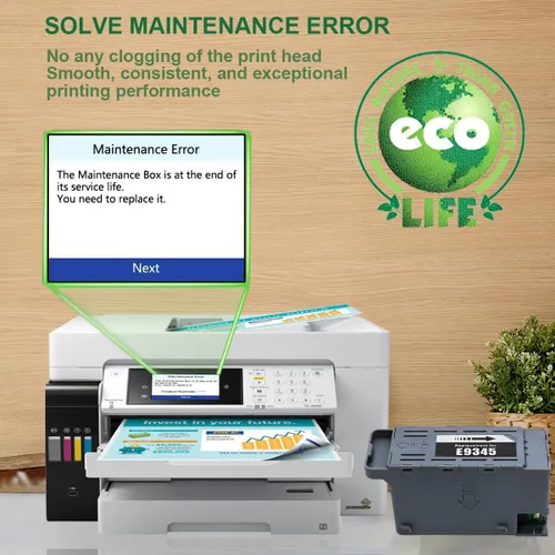 Miniatura 5 de E-9345 Mantenimiento de tinta para ET-5880 ET-8550 ET-8500 ET-5850 ET-5800 ET-16600 ET-16650 EC-C7000 Workforce Pro WF-7820 WF-7310 WF-7840 ST-7840