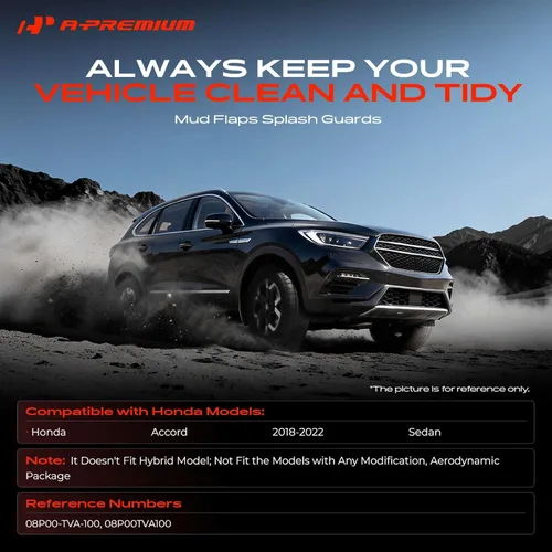 Miniatura 2 de A-Premium Aletas de barro compatibles con Honda Accord 2018 2019 2020 2021 2022 Sedán, no requiere perforación, protectores de lodo con accesorios