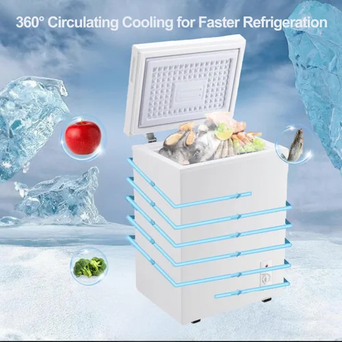 Miniatura 4 de Congelador de cofre Fox Shack 3.2 pies cúbicos con congelador profundo y cesta extraíble, termostato ajustable de 7 niveles, enfriamiento rápido