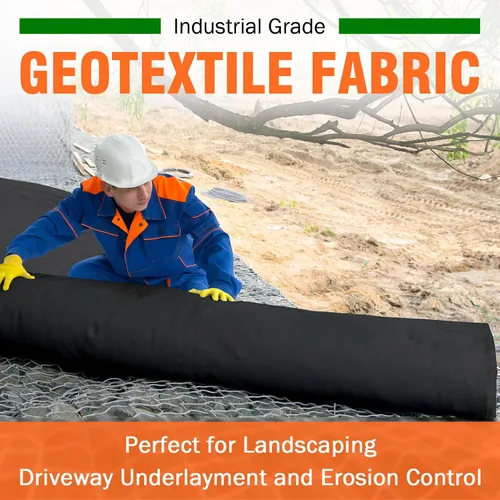 Miniatura 4 de Tela geotextil no tejida de 6oz 3FTx50FT para drenajes franceses, paisajismo, contrapiso, control de malezas, construcción, control de erosión