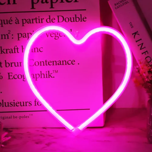 Miniatura 10 de Letreros de neón con forma de corazón para el día de San Valentín, luces LED de amor con USB y pilas para el hogar, pared, día de la madre, boda