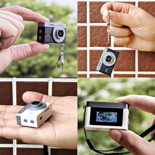 Miniatura 6 de Mini cámara digital, mini cámara retro, sensación de fotografías antiguas de los años 90, tamaño llavero, regalos de cumpleaños, 32 GB incluidos