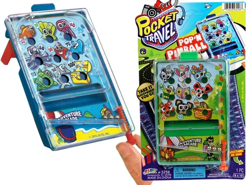 Miniatura 2 de JA-RU Mini juego de pinball de bolsillo (1 juguete) juguete de arcade de mano para niños. Juegos clásicos retro de mesa y juguetes vintage. Cesta