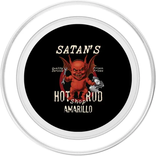 Miniatura 2 de Satan's Retro Hot Rod Shop Fat Devil AMARILLO Shovelhead PopSockets MagSafe PopGrip for iPhone