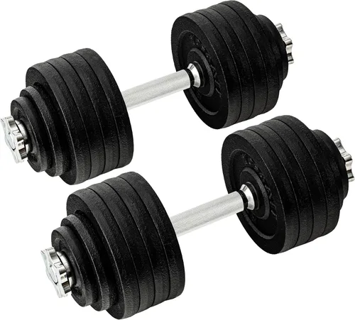 Miniatura 10 de Yes4All Old School Adjustable Dumbbell Set with Weight Plates, Star Lock Collars/Connector, 40lbs to 200lbs Adjustable Weight Plates Set