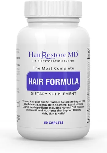 Vitaminas para el crecimiento del cabello con biotina - para cabello, piel y uñas - Mujeres y hombres con palma enana americana y biotina para