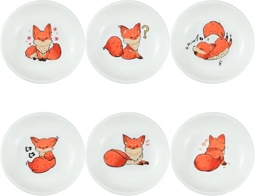 Miniatura 9 de SOCOSY Platos de cerámica súper lindos con animales de dibujos animados, platos de condimentos, pequeños tazones para alimentación de gatos, perros