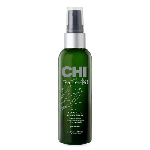 CHI Aceite de árbol de té calmante en aerosol para el cuero cabelludo, espray hidratante para aliviar la irritación y la picazón, sin sulfato,