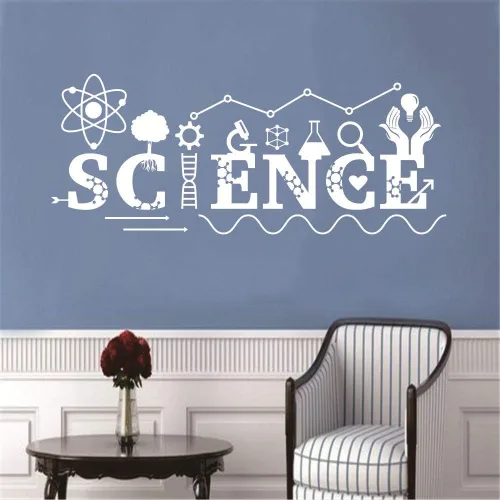 Miniatura 7 de Calcomanía de pared de química para aula o laboratorio, calcomanía de molécula de corazón de ciencia con diseño de "Química del amor", arte