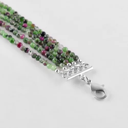 Miniatura 5 de YANARA Gemstone Bracelets For Women Birthstone, Natural Gemstone Layered Micro-Beads, Dainty Handmade Jewelry Chakra Energy Healing Crystals Silver