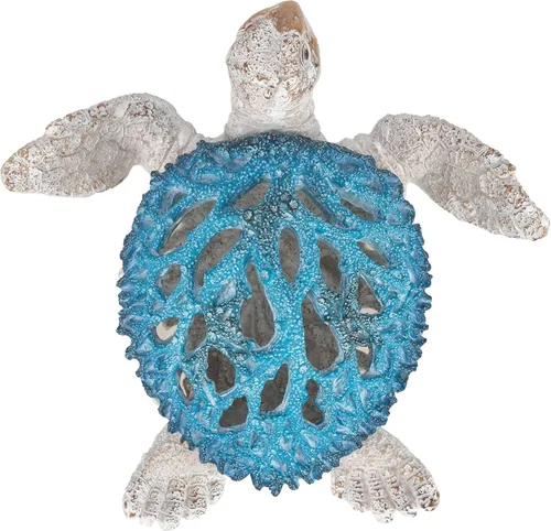 Miniatura 3 de VVGIFTS Decoración del Océano Tortuga Marina Arrecife de Coral Escultura para Hogar Oficina Decoración de Playa Costal para Mesa Estanteria
