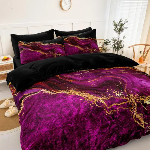 Miniatura 11 de Juego de edredón de sol y luna negro, juego de ropa de cama boho, ropa de cama de galaxia celestial y espacio estrellado, edredón mandala exótico