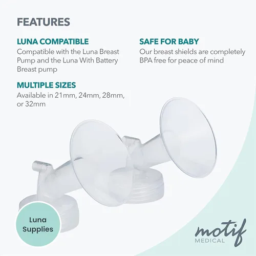 Miniatura 4 de Motif Medical Luna - Brida de extractor de leche – Cómodas bridas para un mejor flujo de leche y facilidad de bombeo – Inserto de brida ideal
