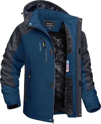 Miniatura 10 de TACVASEN Chaqueta de invierno para hombre, chaqueta de forro polar resistente al agua, chaqueta de esquí para nieve, chaqueta táctica militar